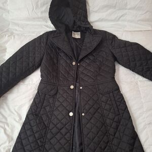 Esprit Black Quilted Light Weight Hooded Jacket